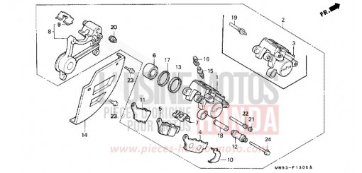 REAR BRAKE CALIPER NX6502L de 1990